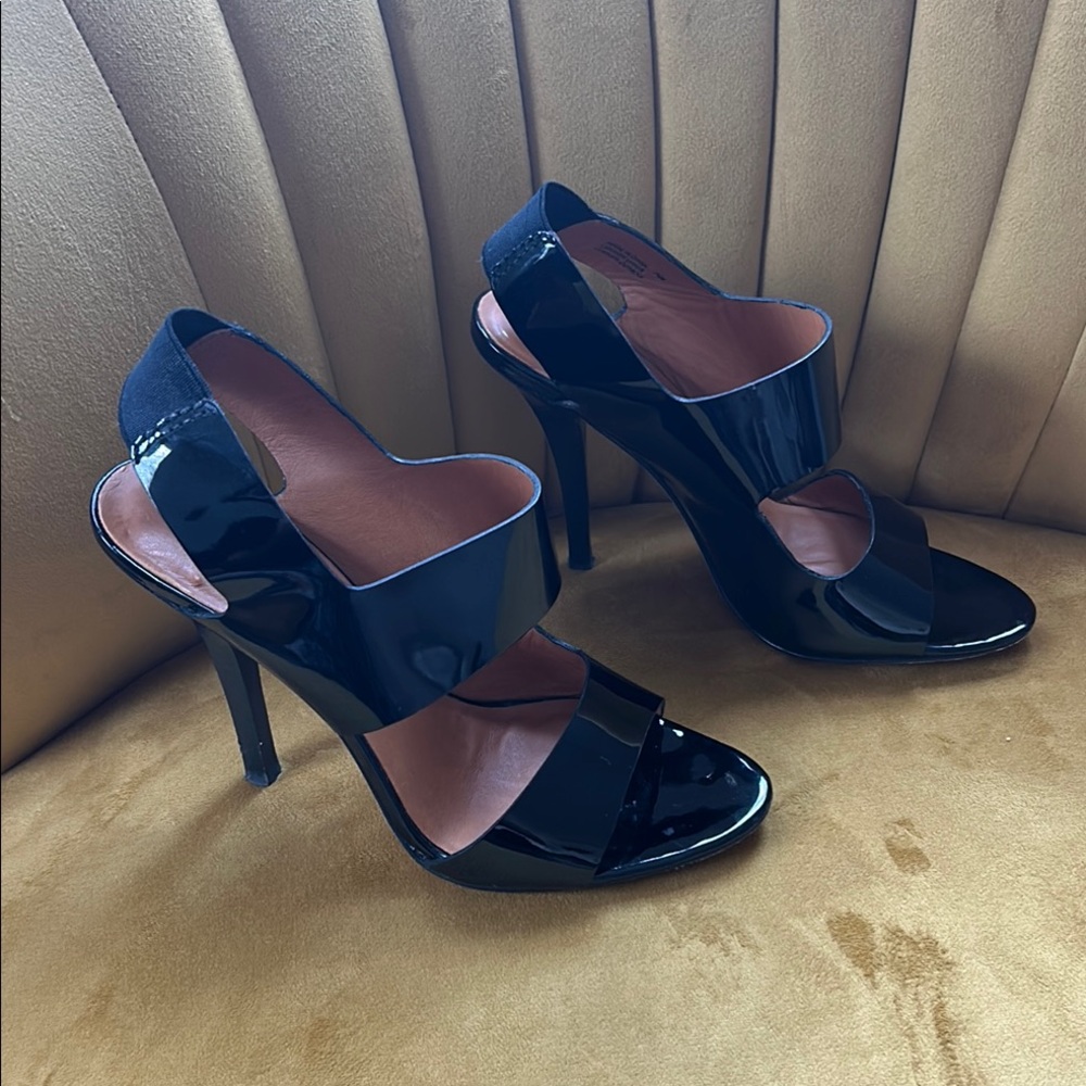 Elegant Black Patent High Heel Sandals